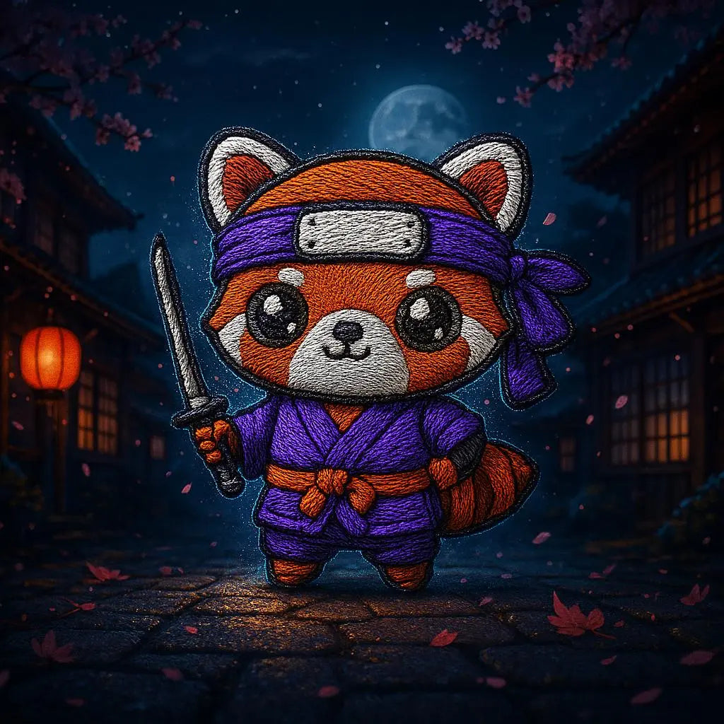 Broderie Tanuki Ninja