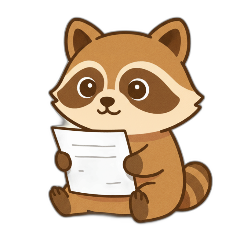Tanuki en train de lire